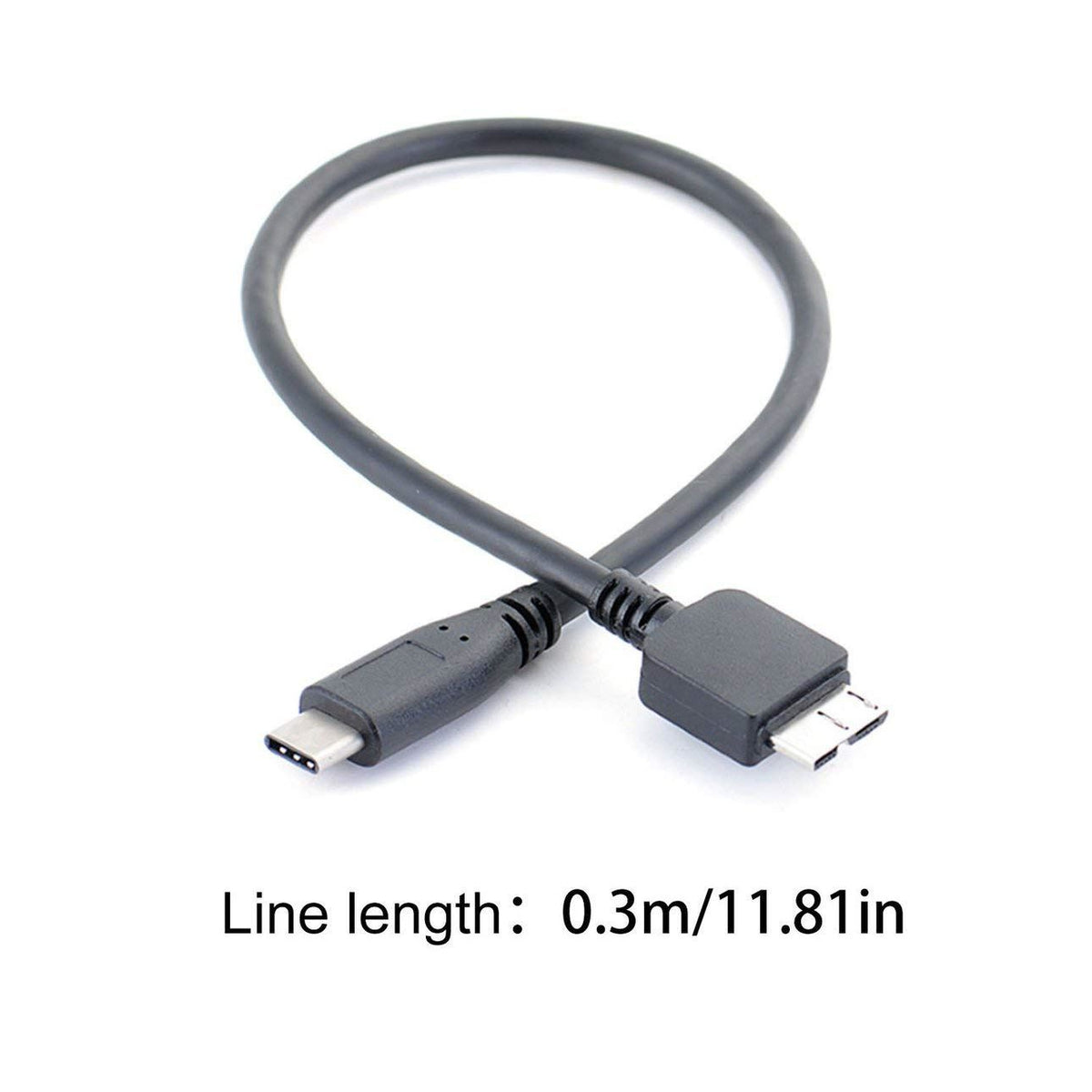 USB to USB C 3.1 USB Cable for Seagate Expansion External Hard Drive 4 TB, Black Hellfire Trading
