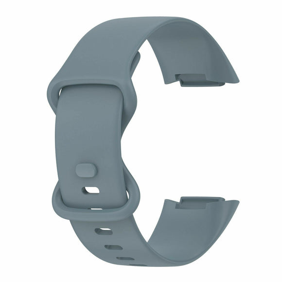for Fitbit Charge 5 Replacement Strap Silicone Band Bracelet Wristband [Small, Grey]