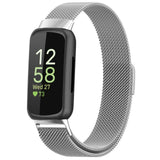 For Fitbit Inspire 3 Strap Milanese Band Stainless Steel Magnetic Replacement Wristband [Small, Silver]