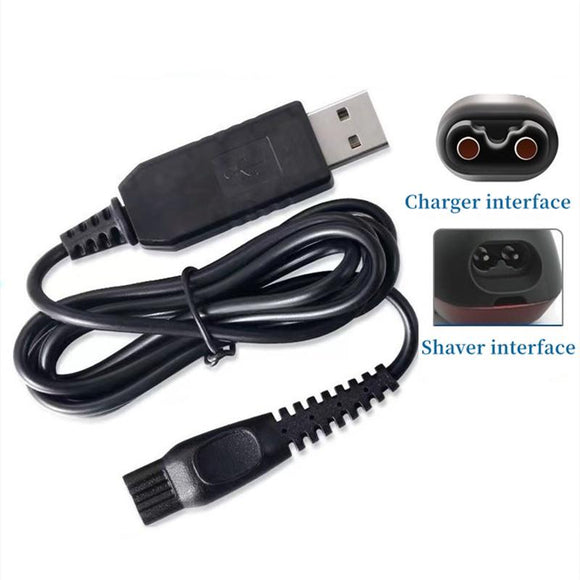 USB Charging Cable for PQ 6530 Men's Shaver Trimmer Charger Lead Black