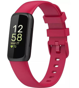 for Fitbit Inspire 3 Replacement Silicone Wristband Strap Bracelet Band [Large, Red]