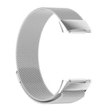 for Fitbit Charge 6 Replacement Strap Milanese Wrist Band Stainless Steel Magnetic [Large, Silver]