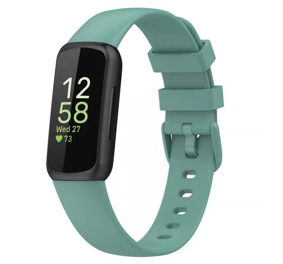 for Fitbit Inspire 3 Replacement Silicone Wristband Strap Bracelet Band [Large, Green]