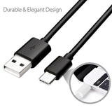 USB Type C Charge Cable for Sony SRS-XB23 Bluetooth Speaker 1 Meter Lead Black