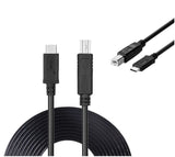 USB Type C to USB Type B Data Cable for Behringer U-Phoria UMC204HD Audio Midi Interface Lead Black