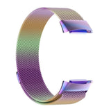 for Fitbit Charge 6 Replacement Strap Milanese Wrist Band Stainless Steel Magnetic [Small, Rainbow]