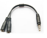 Y Splitter Headphone 3.5mm Audio Male Jack Plug to 2 x Female Sockets for iPhone iPad Mac PC Adaptor Converter Cable Lead