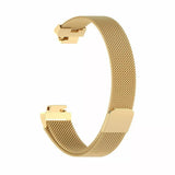 For Fitbit Inspire 3 Strap Milanese Band Stainless Steel Magnetic Replacement Wristband [Small, Gold]