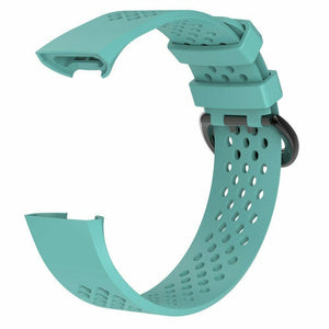 Replacement Strap Silicone Band Bracelet Wristband for Fitbit Charge 3[Large Fits Wrist 7.1" - 8.7",Teal]