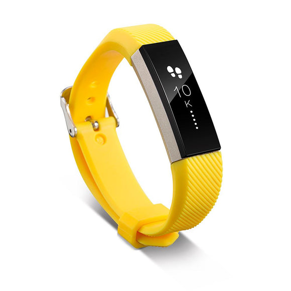 Replacement Wristband Bracelet Strap Wrist Band for Fitbit Alta Classic Buckle [Yellow]