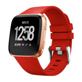 Replacement Silicone Band Strap Bracelet for Fitbit Versa 2/Versa Lite/Versa[Large Fits Wrist 7.1" - 8.7",Red]