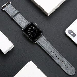 for Apple Watch iWatch Series 7 6 SE 5 4 38/40/41/42/44/45mm Leather Strap Band[Grey,42mm/44mm/45mm]