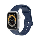 for Apple Watch iWatch Series 7 6 5 4 3 38/40/41/42/44/45mm Silicone Band Strap[42mm/44mm/45mm,Navy Blue]