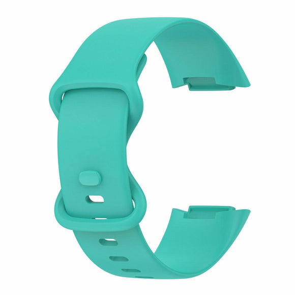 for Fitbit Charge 5 Replacement Strap Silicone Band Bracelet Wristband [Large, Teal]