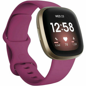 for Fitbit Versa 3 / Sense Replacement Strap Silicone Band Bracelet Wrist[Large Fits Wrist 7.2" - 8.7",Wine Red]