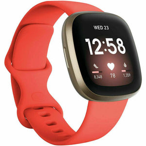 for Fitbit Versa 3 / Sense Replacement Strap Silicone Band Bracelet Wrist[Large Fits Wrist 7.2" - 8.7",Red]