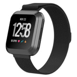 For Fitbit Versa 2/Versa/LITE Strap Milanese Wrist Band Stainless Steel Magnetic[Large (7.1"-8.7"),Black]