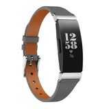 For Fitbit Inspire / 2 / HR / Ace 2 Band Luxury Genuine Leather Replacement Wristband[Grey]