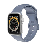 for Apple Watch iWatch Series 7 6 5 4 3 38/40/41/42/44/45mm Silicone Band Strap[42mm/44mm/45mm,Blue Grey]