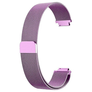 Milanese Strap Band Stainless Steel Magnetic For Fitbit Inspire / Inspire HR, Small (5.3"-7.9"), Purple