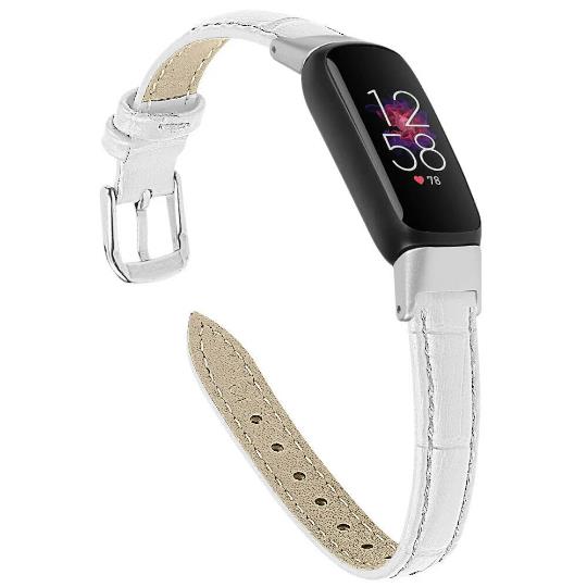 for Fitbit Luxe / Special Edt Band Luxury Genuine Leather Replacement Wristband[White]