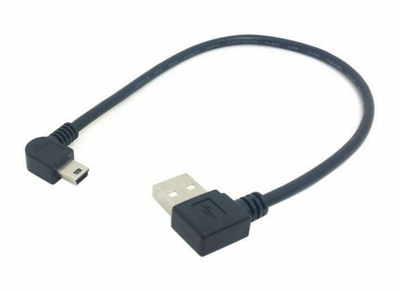 USB 90 Degree Angle Charger Cable for Garmin Sat Nav Forerunner 305 Short Lead