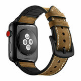 for Apple Watch 7 6 SE 5 4 38/40/41/42/44/45mm Leather Silicone Strap Band Wrist[38mm/40mm/41mm,Dark Brown]