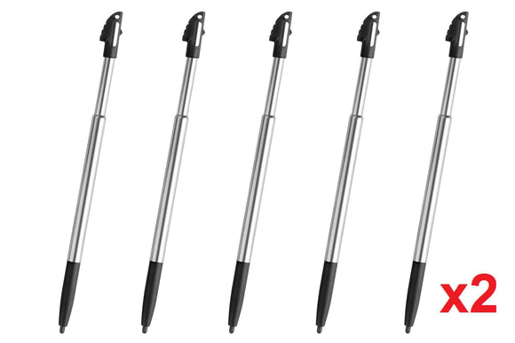 Black Stylus Pen for Nintendo 3DS XL Silver Metal Touch Pack of 10