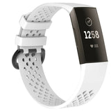 Replacement Strap Silicone Band Bracelet Wristband for Fitbit Charge 3[Small Fits Wrist 5.5" - 6.9",White]