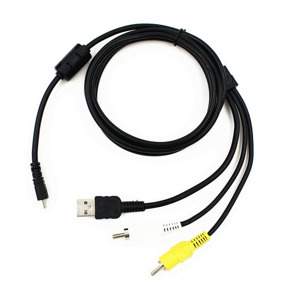 USB Charging Data AV TV Cable for Sony Cybershot DSC-W830 Camera 3 in 1 Lead