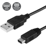 USB Charger Data Sync Lead Cable for Nintendo Wii U Gamepad Controller, Black