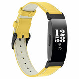 For Fitbit Inspire / 2 / HR / Ace 2 Genuine Leather Band Replacement Wristband Strap[Yellow]
