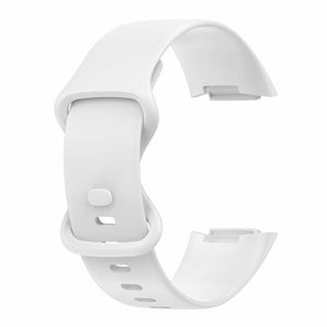 for Fitbit Charge 5 Replacement Strap Silicone Band Bracelet Wristband [Small, White]