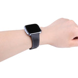 For Fitbit Versa 2/Versa/Versa Lite Band Leather Replacement Wristband Strap[Black]