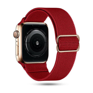 for Apple Watch Series 7 6 5 4 3 2 SE 38/40/41/42/44/45mm Nylon Woven Band Strap[42mm/44mm/45mm,Red]