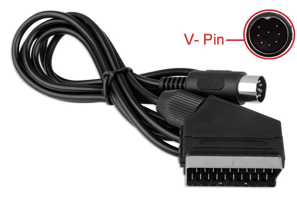 RGB AV HD TV Scart Cable Lead for Sega Mega Drive 1 Master System V-Pin 1.8m