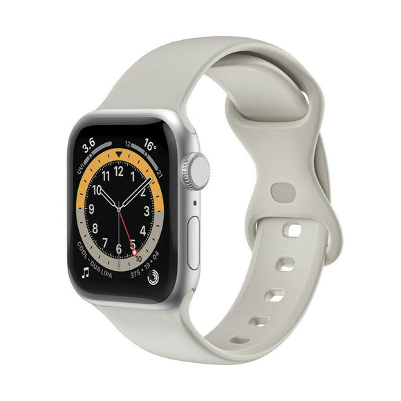 for Apple Watch iWatch Series 7 6 5 4 3 38/40/41/42/44/45mm Silicone Band Strap[38mm/40mm/41mm,Grey]