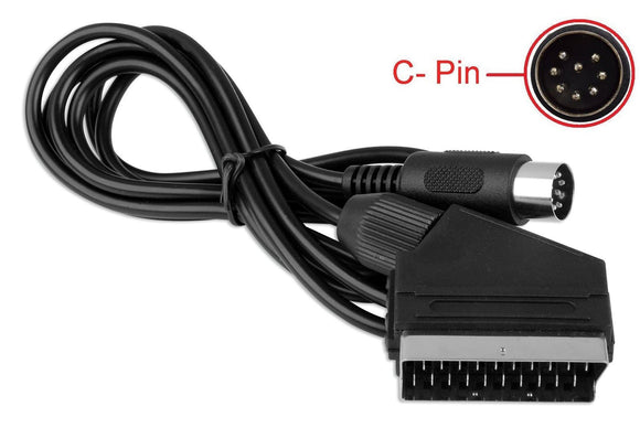 RGB Cable Lead Scart for Sega Mega Drive 1 Master System C-Pin 1.8m