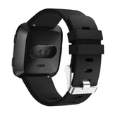 Replacement Silicone Band Strap Bracelet for Fitbit Versa 2/Versa Lite/Versa, Large Fits Wrist 7.1" - 8.7", Black