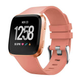 Replacement Silicone Band Strap Bracelet for Fitbit Versa 2/Versa Lite/Versa[Small Fits Wrist 5.5" - 6.9",Pink]