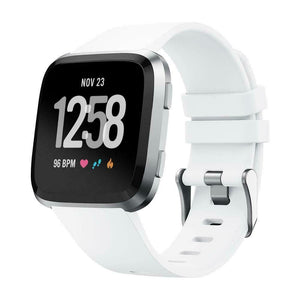 Replacement Silicone Band Strap Bracelet for Fitbit Versa 2/Versa Lite/Versa[Large Fits Wrist 7.1" - 8.7",White]