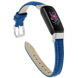 for Fitbit Luxe / Special Edt Band Luxury Genuine Leather Replacement Wristband[Blue]