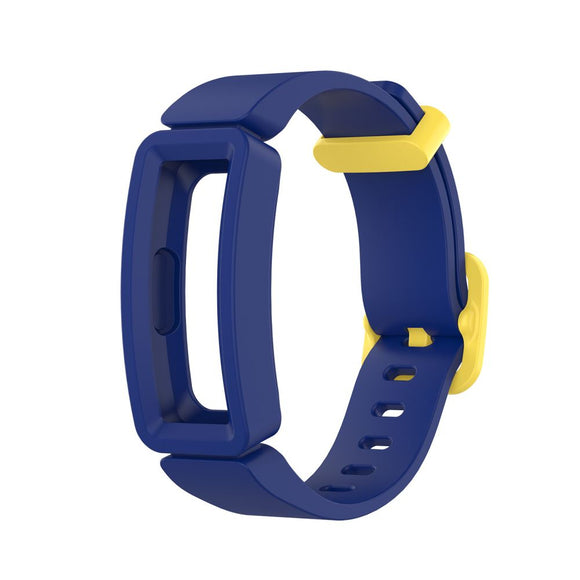 Replacement Silicone Band Strap Bracelet for Fitbit Ace 2/Inspire/Inspire HR, Blue + Yellow