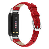 for Fitbit Luxe / Special Edt Band Luxury Genuine Leather Replacement Wristband[Red]