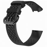 Replacement Strap Silicone Band Bracelet Wristband for Fitbit Charge 3[Large Fits Wrist 7.1" - 8.7",Black]
