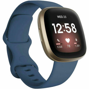 for Fitbit Versa 3 / Sense Replacement Strap Silicone Band Bracelet Wrist[Large Fits Wrist 7.2" - 8.7",Blue]