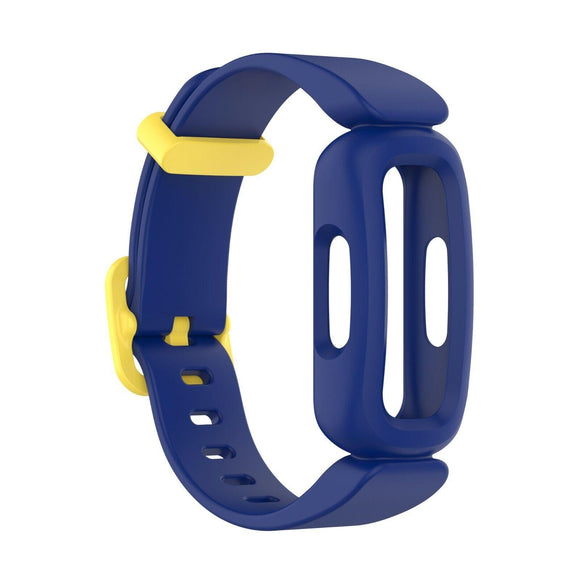 for Fitbit Ace 3 / Inspire 2 Replacement Silicone Band Strap Bracelet Wristband [Blue + Yellow]