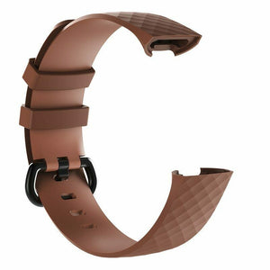 Replacement Wristband Strap Bracelet Band for Fitbit Charge 3[Large Fits Wrist 7.1" - 8.7",Brown]