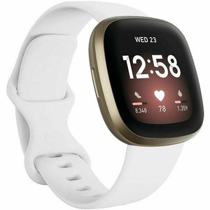 for Fitbit Versa 3 / Sense Replacement Strap Silicone Band Bracelet Wrist[Large Fits Wrist 7.2" - 8.7",White]