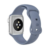 for Apple Watch iWatch Series 7 6 5 4 3 38/40/41/42/44/45mm Silicone Band Strap[42mm/44mm/45mm,Blue Grey]